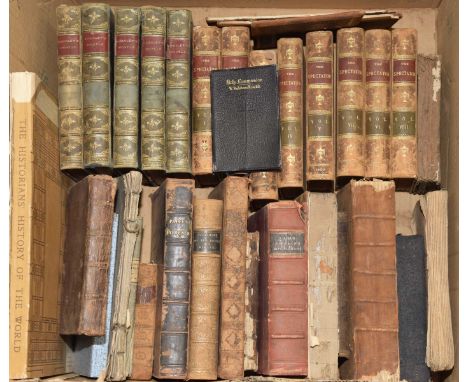 A collection of leather bound booksTo include eight volumes of The Spectator, published by G. Whittingham, London 1808, bound