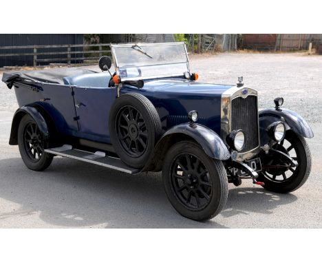 A 1928 Clyno Royal Tourer 10.8hpBlue body with black wings, five seater, registration no. KP650, with folding soft top and to