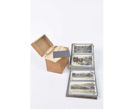 Wooden box containing approximately thirty six plate glass photographs, early 20th Century scenesTo include near Wareham date