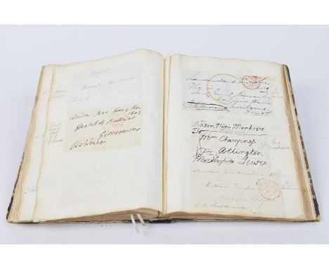 A fascinating scrapbook relating to The House of Commons and House of Lords c.1830The front section with newspaper cuttings r