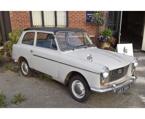 An Austin A40 Farina Registration no. UAS399Light grey with black roof, with blue interior, registered 25th July 1961, owned 
