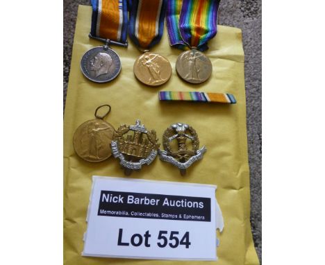 Collectables : Militaria - WWI medals (2), 13205 Pte J Johnson Suff Reg, 5803 Pte R D Sycamore Middx R, 3721 Pte A R Bappell 