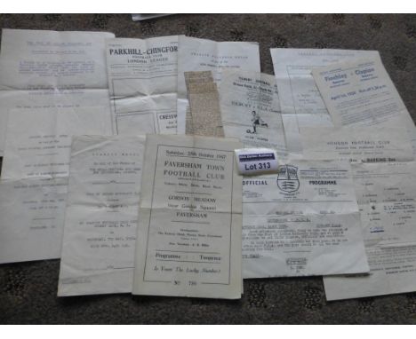 Football : Minor League old programmes 1947-50's incl Port of London Auth, Clapton, Barking, Beckenham, all mostly printed si