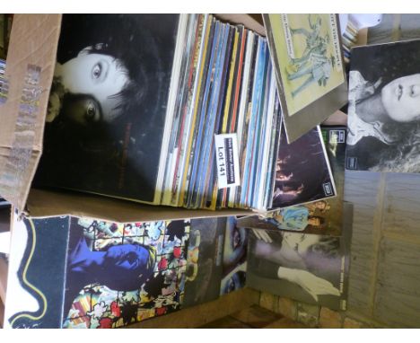 Records : 50+ Classic Rock albms incl Bowie, Rolling Stones, Lou Reed - conditions vary (box).