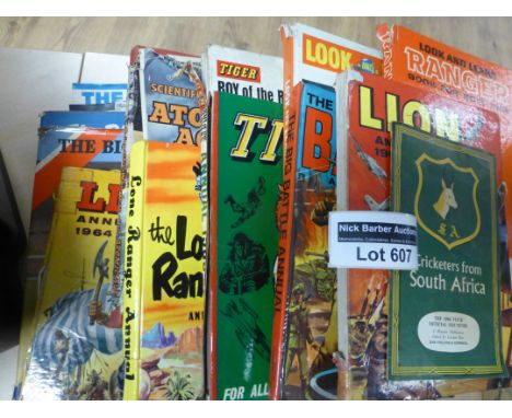 Collectables : Crate of mostly annuals, does include some football, plus Lion, Tiger, Battle, mostly 1960's.