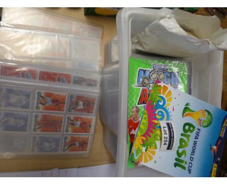 Football : Crate of football cards and coins (mainly Esso etc), 100's.