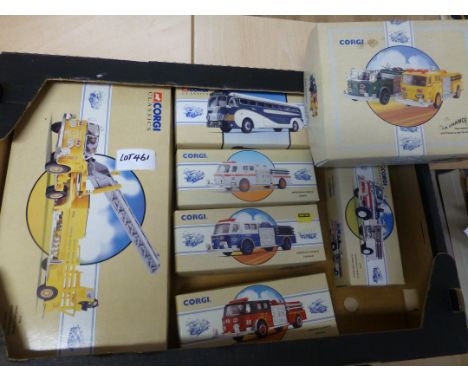 Die-cast : Corgi Classics all boxed vgc (7) incl Aerial Ladder ruck 93398, plus other fire appliances related, 97331, 97395, 