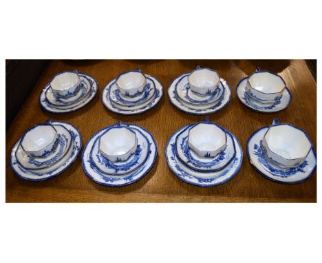 Royal Doulton 'Norfolk' design blue and white transfer printed part tea service   Condition: 