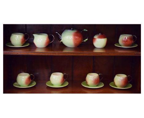Carlton Ware 'Apple' shape six person tea service   Condition: 