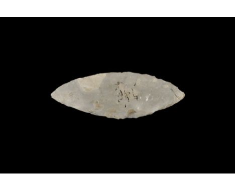 Neolithic, 5th-3rd millennium BC. A knapped chert scaphoid blade. 74 grams, 12.5cm (5"). Ex Dr M. G. Weller collection, Cornw