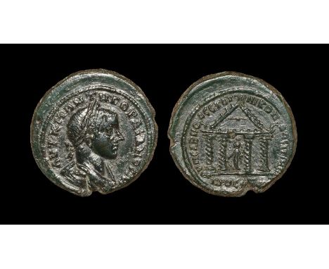 238-244 AD. Moesia mint, magistrate Sab. Modestus. Obv: AVT K M ANTW GORDIANOC AVG legend with laureate, draped and cuirassed