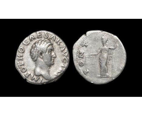 69 AD. Issue 3, Rome mint. Obv: IMP OTHO CAESAR AVG TR P legend with bewigged, bare head right (late wig style"). Rev: PONT (