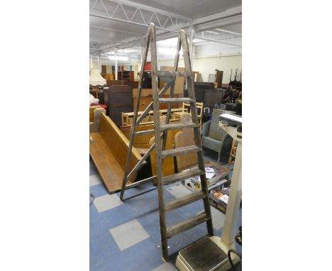A Vintage Wooden Six Step Step Ladder 