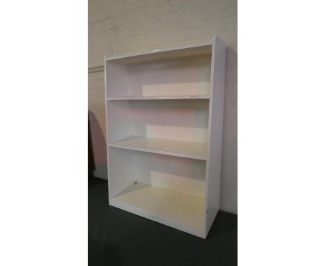 A Cream Painted Four Shelf Waterfall Bookcase, 61cm Wide 