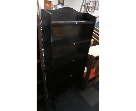 An Edwardian Oak Five Shelf Open Bookcase with Galleried Top, 56cm Wide 