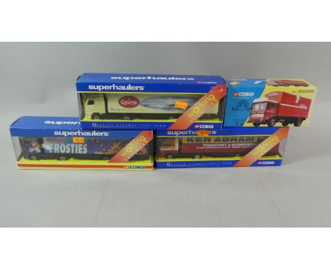 A Collection of Three Boxed Corgi Superhaulers Lorries Together with a Boxed Corgi Classic  AEC Truck Set 