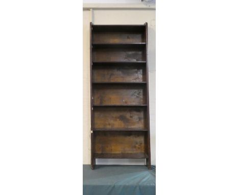 A Vintage Stained Pined Six Shelf Open Bookcase, 68.5cm Wide 