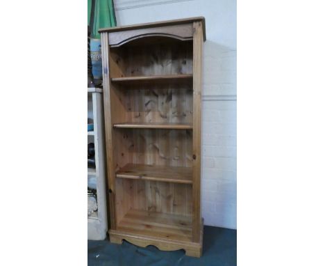 A Pine Four Shelf Open Bookcase, 55cm Wide 