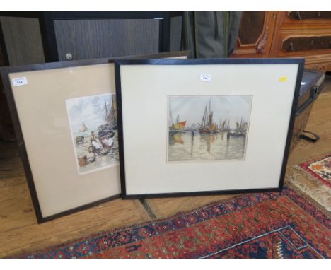 H Anton Sailing vessels with Venice Beyond Colour etching, signed and numbered 68/300 in pencil 25cm x 30cm And another of la