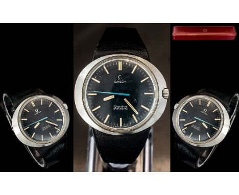 Omega Dynamic Stainless Steel Manual Winding Gents Wrist Watch, CAL 601, circa 1969.  With original black leather signed Omeg