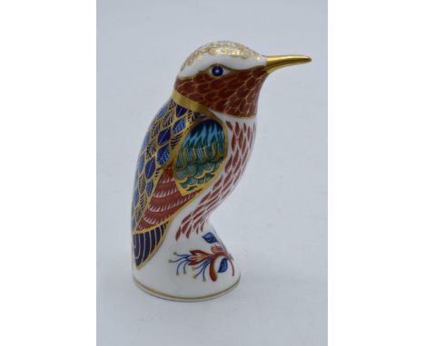 Royal Crown Derby paperweight Hummingbird, first quality with gold stopper.  In good condition with no obvious damage or rest