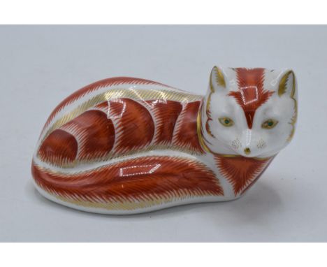 Royal Crown Derby paperweight Red Fox, first quality with gold stopper.  In good condition with no obvious damage or restorat