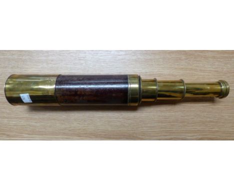 A 19th century 5-draw brass telescope by Braham, Bristol