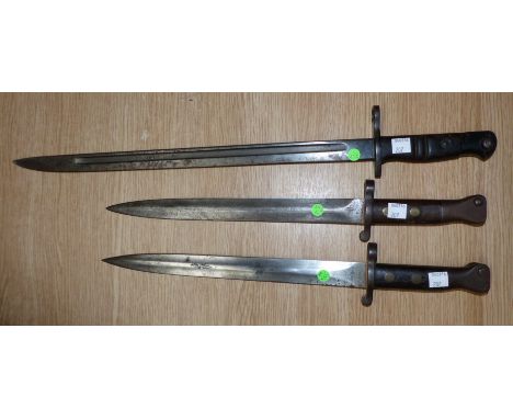 Three 19th/early 20th century bayonets by Wilkinson, Sanderson, etc.