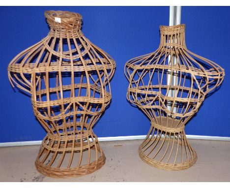 Two woven wicker mannequin busts from Critchley's showroom
