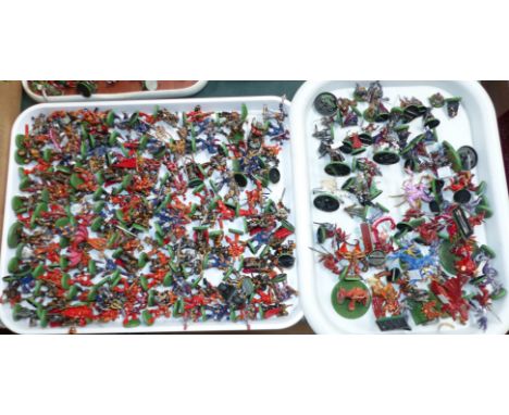 A selection of Warhammer and Warhammer 40k Chaos troops and some Lord of the Rings table top miniatures