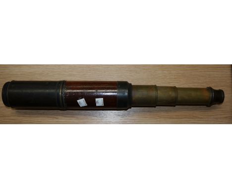 A 19th century mahogany and brass 3 draw telescope