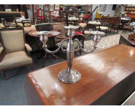 A three sconce candle stick, marked Sterling 315 to base