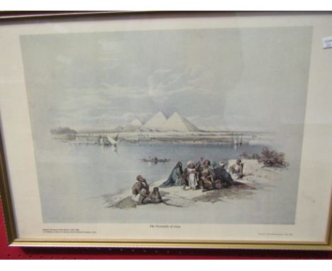 After DAVID ROBERTS (1796-1894), lithograph, The Pyramids of Giza, Egypt in 1840, published by Lehnert, Landrock-Kurt &amp; E