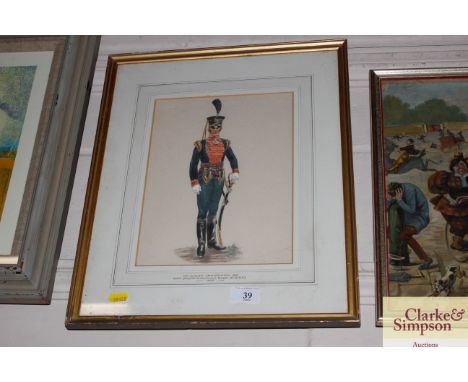 A watercolour study of an 1816 light infantry soldier