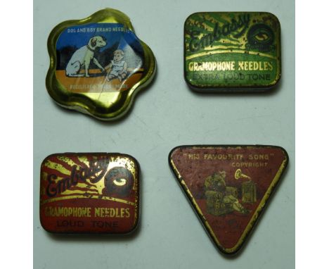 4 TINS OF GRAMOPHONE NEEDLES 