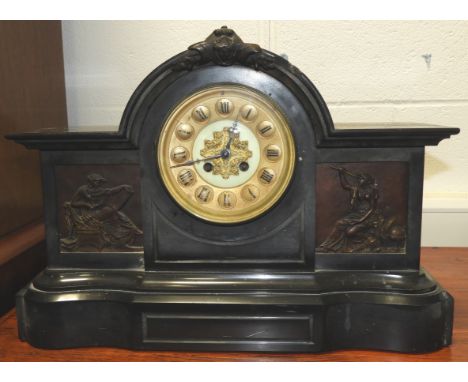 VICTORIAN SLATE MANTEL CLOCK 
