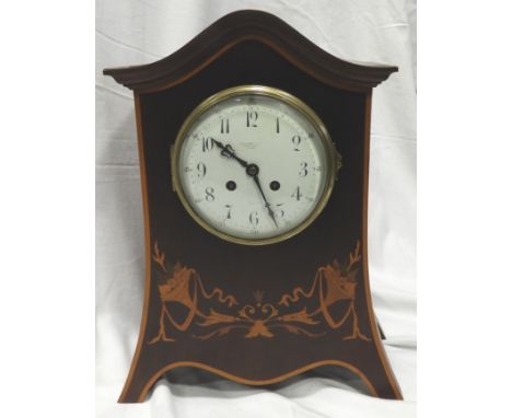 INLAID EDWARDIAN BRACKET CLOCK GOLDSMITHS OF REGENT STREET LONDON 