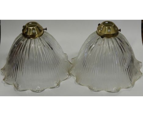 PR OF GLASS LAMP SHADES 