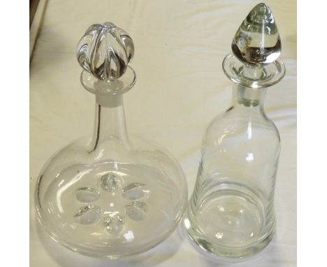2 DECANTERS (1 ORREFORS) 
