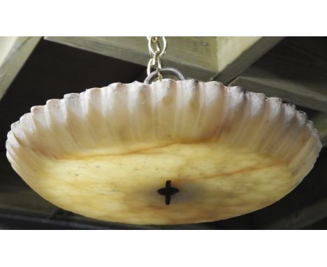 YEMENI ALABASTER HANGING OIL LAMP 