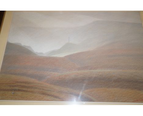 Derek Wilkinson signed pastel, Danehead scene, 54cm x 64cm 