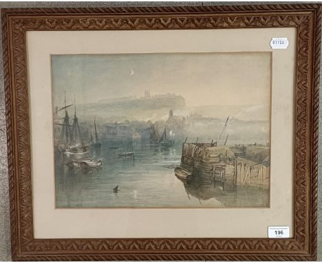 J W Whymper, Whitby Harbour, watercolour, signed and dated 1881, 28 cm x 40 cm Overall condition good, some very light foxing