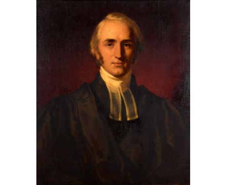 English school, 19th century, a half length portrait of  William Wingate, 1808-1899, oil on canvas, 75 x 62 cm, titled versoS