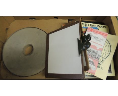 Two BR clipboards; a large roll of unused ticket paper and a quantity of assorted books etc (a lot)