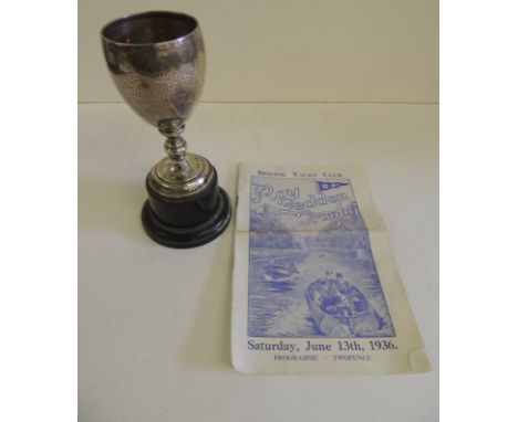 Bristol Yacht Club - a silver trophy cup "Roy Fedden Trophy 1935 Special Award" together with a programme for the Race for ou