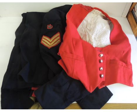 Mess dress for REME sergeant comprising jacket, waistcoat with stabrite buttons and trousers