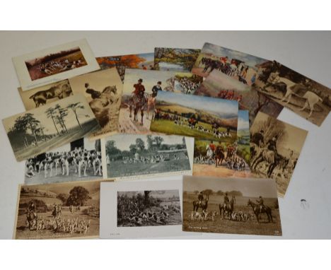 Eighteen hunting related postcards including Frith Devon & Somerset and other D & S cards; The Old Berkley Foxhounds c.1905 a