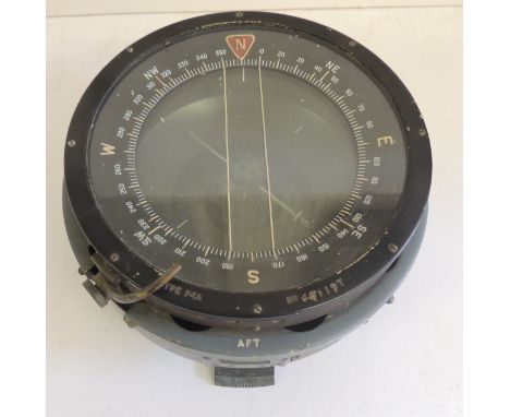 An Air Ministry aeronautical compass Type P4A with metal "AM 6A/276" label to one side, 17cms diam, lacks box