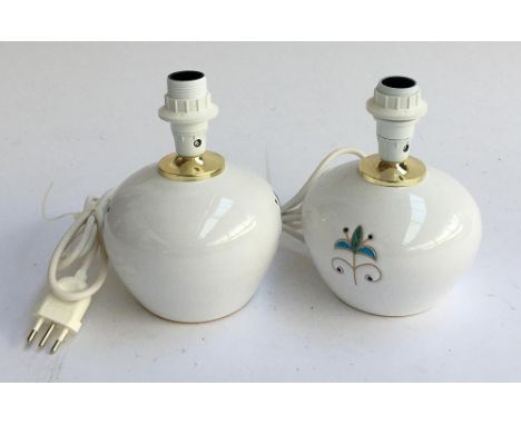 A pair of Cerasarda handmade lamp bases, including fixing 17cmH 