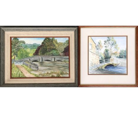 Don McKechnie, 'The Watersplash Woodswater Lane', watercolour, 24x24cm; 'Chedington Court Gate', signed Cameron, 28x21cm; tog
